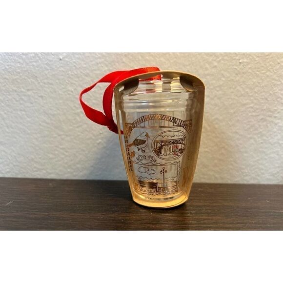 Starbucks 2021 New Jersey Metallic Bronze Holiday Glass Christmas Ornament - Picture 2 of 8